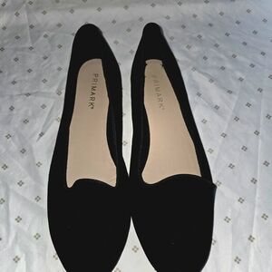 Primark Black Velvet Slip-On Ballet Loafers